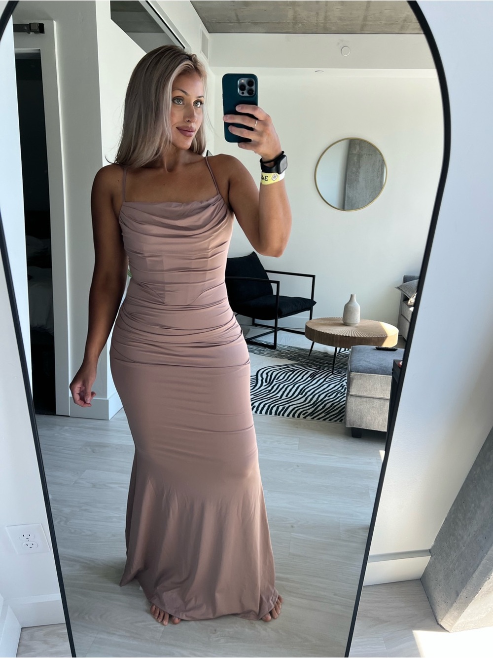 Women's Corset Ruched Bodycon Maxi Dress- Formal